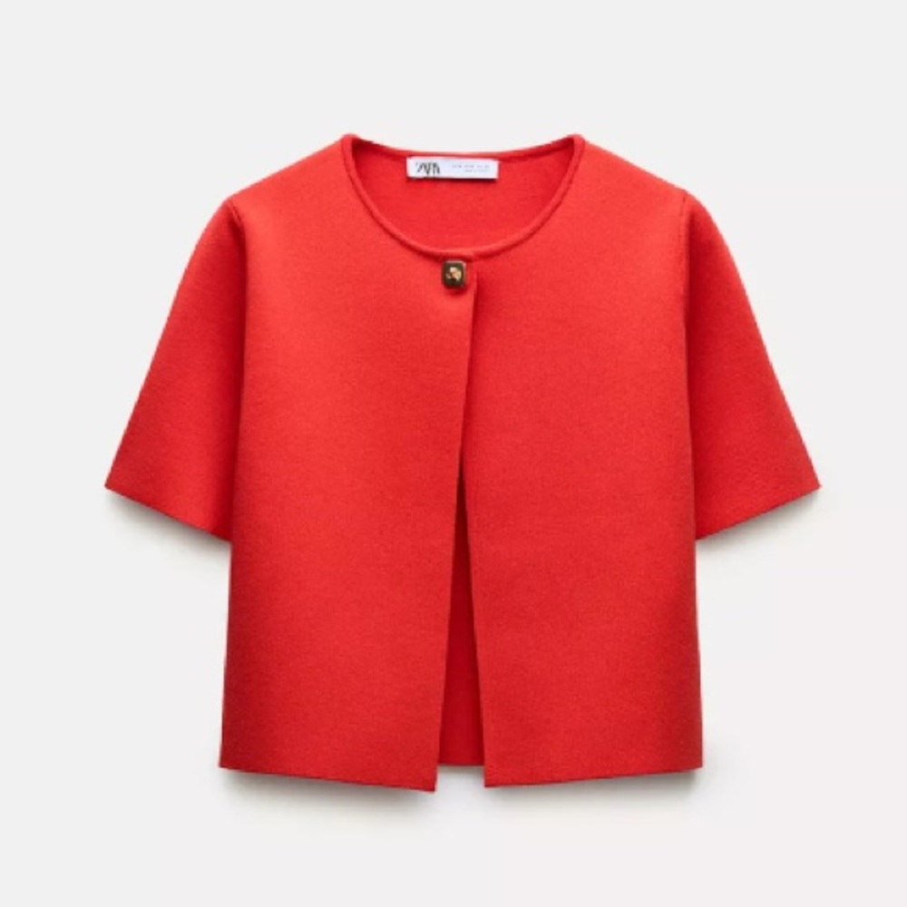 NWOT Zara Smooth Knit Cardigan Red